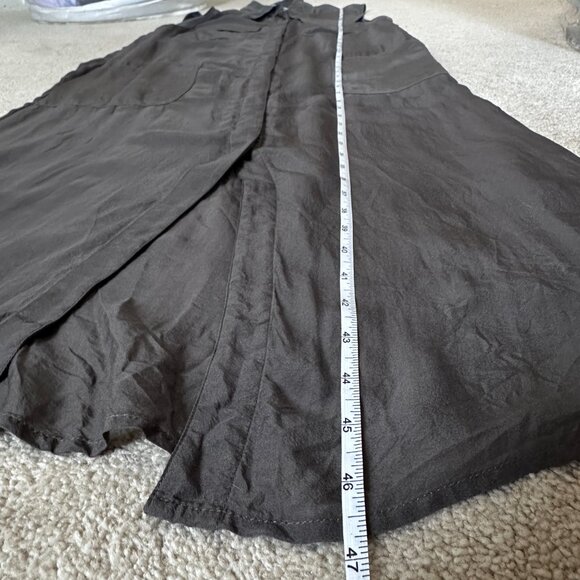 T by Alexander Wang Brown Taupe 100% Silk Sleeveless Midi Shirt Dress – XS - Picture 9 of 13